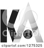 Clipart Of A Black And Silver Abstract KA Logo Royalty Free Vector Illustration
