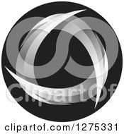 Clipart Of A Round Black Icon With Gray Paint Strokes Royalty Free Vector Illustration