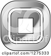Clipart Of A Double Silver Square Design Royalty Free Vector Illustration