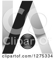 Clipart Of A Black And Silver Abstract IA Logo Royalty Free Vector Illustration