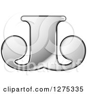 Clipart Of A Silver Double Sided J Logo Royalty Free Vector Illustration