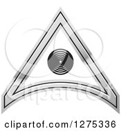 Clipart Of A Black Circle In A White And Silver Triangle Royalty Free Vector Illustration by Lal Perera
