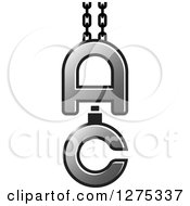 Clipart Of A Grayscale Suspended A C Logo Royalty Free Vector Illustration