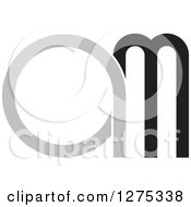Clipart Of A Grayscale Am Logo Royalty Free Vector Illustration