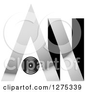 Clipart Of A Grayscale Black Circle And An Design Royalty Free Vector Illustration