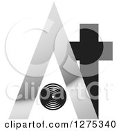 Clipart Of A Grayscale Black Circle And At Design Royalty Free Vector Illustration