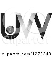 Poster, Art Print Of Black And Silver Abstract Uw Or Uvv Logo