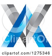 Poster, Art Print Of Blue And Silver Abstract Vv Logo