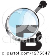 Poster, Art Print Of Magnifying Glass Over A Black Letter B