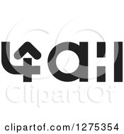 Clipart Of A Black And White 4AHI Icon Royalty Free Vector Illustration