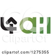 Clipart Of A Black And Green 4AHI Icon Royalty Free Vector Illustration