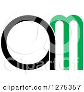 Clipart Of A Black And Green Am Logo Royalty Free Vector Illustration