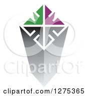 Clipart Of A Gray Green And Purple Column Royalty Free Vector Illustration by Lal Perera
