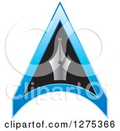 Clipart Of A Pen Tip In A Blue And Black Triangle Royalty Free Vector Illustration by Lal Perera