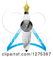 Clipart Of A Pen Over A Triangle Royalty Free Vector Illustration by Lal Perera