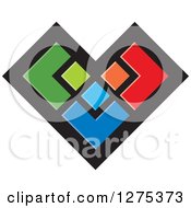 Clipart Of A Colorful Geometric Heart Royalty Free Vector Illustration by Lal Perera