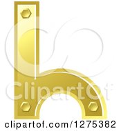 Clipart Of A Gold Metal Letter H Royalty Free Vector Illustration