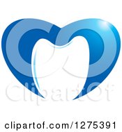 Clipart Of A Blue Heart And Tooth Design Royalty Free Vector Illustration