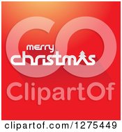 Poster, Art Print Of White Merry Christmas Greeting On Gradient Red