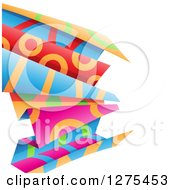 Poster, Art Print Of Colorful And Patterned Folded Paper On White