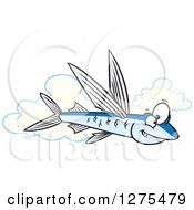 Happy Flying Fish Over Clouds