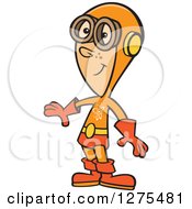 Cartoon Clipart Of A Super Hero Caucasian Boy Wearing Goggles Royalty Free Vector Illustration