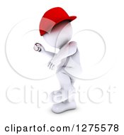 Clipart Of A 3d White Man Baseball Player Pitching Royalty Free Illustration by KJ Pargeter