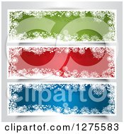 Poster, Art Print Of Green Red And White Snowflake Website Banners