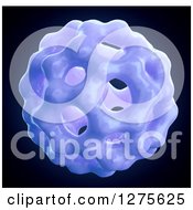 Clipart Of A 3d Purple Fullerene Molecule On Black Royalty Free Illustration