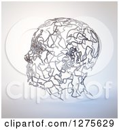 Poster, Art Print Of 3d Human Head Formed Of Metal Wires