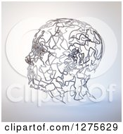 Clipart Of A 3d Human Head Formed Of Metal Wires Royalty Free Illustration