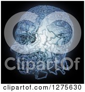 Clipart Of A 3d Human Head Made Of Wires On Black Royalty Free Illustration