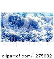 Clipart Of A Background Of 3d Blue Skyscrapers Or Blocks Royalty Free Illustration