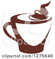 Poster, Art Print Of Dark Brown And White Steamy Coffee Cup 28