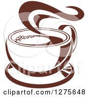 Poster, Art Print Of Dark Brown And White Steamy Coffee Cup 16