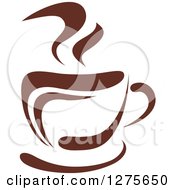 Poster, Art Print Of Dark Brown And White Steamy Coffee Cup 18