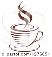 Poster, Art Print Of Dark Brown And White Steamy Coffee Cup 19