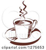 Poster, Art Print Of Dark Brown And White Steamy Coffee Cup 21