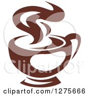 Poster, Art Print Of Dark Brown And White Steamy Coffee Cup 14