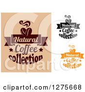 Poster, Art Print Of Natural Coffee Collection Text Designs