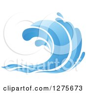 Poster, Art Print Of Blue Splashing Ocean Surf Wave 18