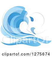 Poster, Art Print Of Blue Splashing Ocean Surf Wave 8