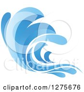 Poster, Art Print Of Blue Splashing Ocean Surf Wave 10