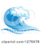 Poster, Art Print Of Blue Splashing Ocean Surf Wave 12