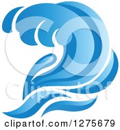 Clipart Of A Blue Splashing Ocean Surf Wave 13 Royalty Free Vector Illustration