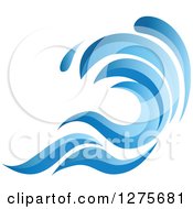 Poster, Art Print Of Blue Splashing Ocean Surf Wave 15