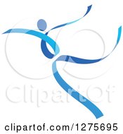 Clipart Of A Gradient Blue Person Dancing Royalty Free Vector Illustration