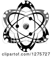 Clipart Of A Black And White Atom 30 Royalty Free Vector Illustration