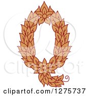 Poster, Art Print Of Floral Capital Letter Q With A Flower