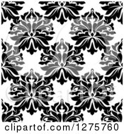 Poster, Art Print Of Seamless Pattern Background Of Black And White Damask 4